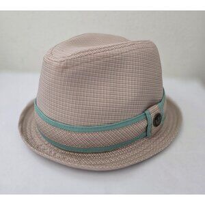 Goorin Bros LEISURE LARRY Beige/Teal Houndstooth Fedora Hat Sz Small (7)